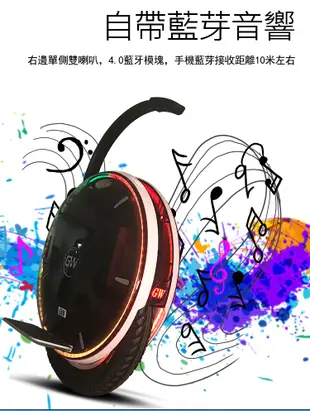 TECHONE GW Nikola 電動獨輪車17吋成人高速代步平衡單輪車自帶拉桿 藍芽音響APP氛 (9.8折)