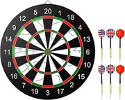 Dart Board Set, Tournament Style Dartboard, Lightweight Standard Size Game, Professional Indoor with Darts, Game Set for Outdoor, Travel, Present, 36cm