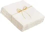 50 Sheets Watercolor Paper 6 x 8inch, 300 GSM Deckled Edge Paper Rough/Textured Handmade Paper Cotton Paper for Watercolors, Wedding Invitations, Cards, Crafts