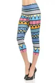 LADIES SIZE OS SUMMER TRIBE CAPRI LEGGINGS NWT 1000000757