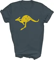 [Above Good Tee] Australia Day Kangaroo Aussie Australian Flag Unisex Shirt Gift Women Men T-Shirt (Dark Heather;M)