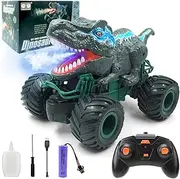 2.4GHz Remote Control Dinosaur Car Trucks Toys for Kids Boys, RC Dino Car Toys with Light, Sound & Spray, Indoor Outdoor All Terrain Electric RC Car Toys Gifts (Tyrannosaurus Rex(Spray Function))