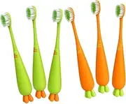 Mikinona 6 Pack Toddler Toothbrushes Soft Bristle Carrot Shape Kids Tooth Brush for Early Oral Care