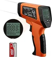 Inkbird Infrared Thermometer Multipurpose Temperature Gun -50℃ to 750℃ Backlit Display,Non-Contact Temperature Gun with High/Low Temperature Alarm(Not for Human), Adjustable Emissivity（Orange）