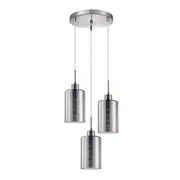 Interior Iron & Chrome Glass 3 Light Cluster Pendant - ESPEJO1X3R