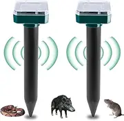 Pack of 2 Solar Mole Repellent, Ultrasonic Solar Mole Repellent, Mole Repellent, Pest Control with IP65 for The Garden