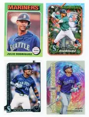 Julio Rodríguez 4-Card Lot - Stadium Club, Heritage, Holiday & Inserts