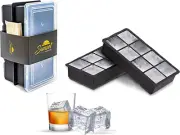 Sunset Silicone Ice Cube Trays – Set of 2 Large Ice Cube Molds | Square Ice Cube