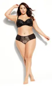 City Chic Boudoir Ladies Carmen Underwire Bra size 16C Colour Black