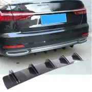 Carbon Fiber Style Car Rear Bumper Lip Chassis Diffuser Shark Fins Spoiler