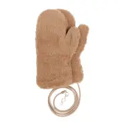 [Max Mara] Max Mara-Beige Camel Teddy Gloves-Donna M/L STAND