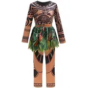 Moana Maui Costume Skin Suit Bodysuits Movie TV Theme Costumes Movie Cosplay for Boys Kid's Carnival Children's Day World Book Day Performance Party