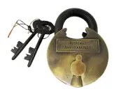 Large Heavy Duty Brass Alcatraz Prisoner Transfer Lock Padlock w/ Working Keys