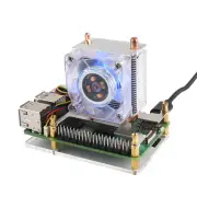 Raspberry Pi 5 RGB Low-Profile ICE Tower CPU Cooling Fan Horizontal/Vertical U-shaped Copper Tube Fin Tower
