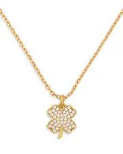 kate spade new york Pave Clover Pendant Necklace in Gold Tone, 16-19