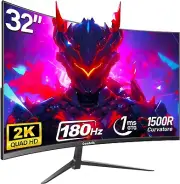 32 inch Curved QHD (2560 * 1440) Gaming Monitor 2K 180Hz Computer Screen, Framel