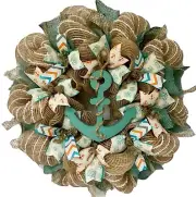 Anchors Away Nautical Wreath Handmade Deco Mesh