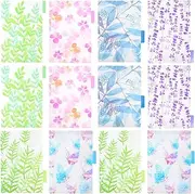 TEHAUX 12pcs A5 Binder Dividers, Assorted Color PP 6-Hole Floral Pattern, Separation Sheets for Easy Organization, Separation Sheets Ideal for Office and School Use