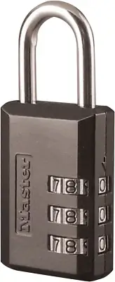 Master Lock Black Combination Padlock, Indoor Gym Locker Lock with Customizable