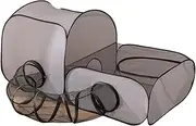 Cat Play Pen | Portable Cat Playpen with Surround Tunnel - Breathable Mesh Foldable Play House with Tunnel Pet Tent for Playground Yard Garden