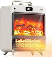 Zumist Fan Heater for Bedroom - 1500W Portable Electric Heaters for Indoor Use, Space Fireplace Heating with Tip-Over Protection, 3 Modes, 3D Flames for Bedroom,Office, Living Rooms, Indoor Home