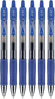 Pilot G2 Retractable Rollerball Gel Pens, Fine Point, 0.7mm, Blue Ink, 6 Count