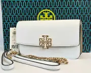 TORY BURCH Handbag Crossbody Chain Purse Wristlet Wallet Optic White NWT $348