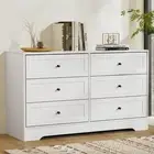 6 Drawer Classic Style Lowboy - White