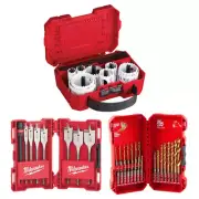Milwaukee Hole Dozer Hole Saw W/ Drill Bit Set And Spade Bit Set Red (44 Piece)