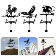 Rooster/Eagle 3D Black Weathervane Weather Wind Vane Garden Crafts Outdoor Decor