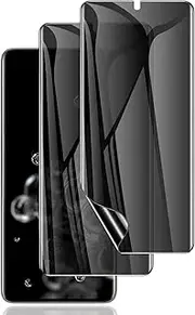 LYWHL [2 Pack] for Samsung Galaxy S20 Ultra Privacy Screen Protector, [Support Fingerprint ID] Anti-Spy Full Adhesive Flexible Film for Galaxy S20 Ultra 6.9 - Black