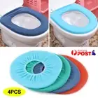 4X Bathroom Toilet Seat Closestool Washable Soft Warmer Cushion Mat Pad Cover AU