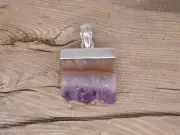 Amethyst Stalactite Geode Purple Sterling Silver 925 Handcrafted Pendant A8 NEW
