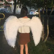 White Extra Large 100cmx80cm Large Size Feather Wings Angel Fairy Adults Kids Fancy Dress Costume Halloween