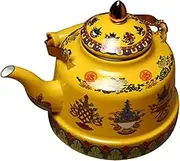 KOCKSHION Enamel Tea Serving Pot Traditional Teapot for Home Office Induction Compatible Easy to Clean for Tea Lovers