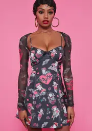 [Dolls Kill x Betty Boop] Tough Betty Mini Dress & Shrug Set