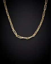 14K Italian Gold 3.8mm Paperclip Chain Necklace
