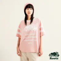 在飛比找momo購物網優惠-【Roots】Roots 女裝-摩登都市系列 標語寬版短袖T