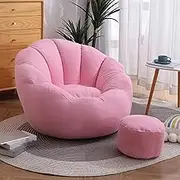 UYSOFRCV Storage Bean Bag Chairs Cover, (NO Filler) 3 ft Stuffed Animal Storage Bean Bag Chair Cover for Blankets Towels Clothes Pets Dogs/Cats Lazy Beds for Birthday Gift,Pink