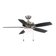 Hampton Bay Gazebo III 52"Brushed Nickel LED Ceiling Fan w/Light Kit - New