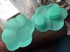 TUPPERWARE CHIP N' DIP BOWL 6pc SET ~ PEACOCK AQUA BLUE ~ 1.5 GALLON ~ NEW
