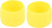 ANKROYU Bike Handlebar Tape Silicone Strap Fixing Rings Anti Skip Plugs Elastic Loops for Road Lightweight Durable 20mm High 30mm Diameter 1 Pair (Yellow)