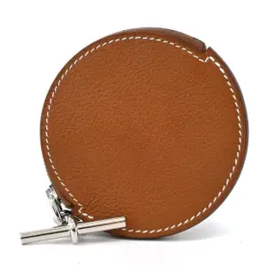 【Hermes 愛馬仕】Porte-monnaie Strap Allegretto 小牛皮零錢包(34馬鞍棕)