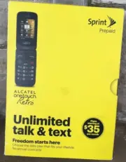 Alcatel One Touch 2017B Flip Sprint Cellular Phone Retro in Box New Sealed