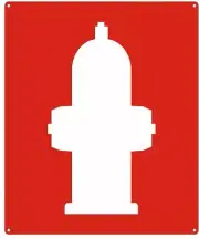 Fire Hose Hydrant Sign, 10 x 12 in with [Graphic Only] Fire Hydrant -REF24-1027
