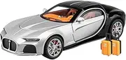 Die-cast Alloy 1:24 for Bugadi Atlantic Simulation Car Model 4 Doors Opened Sound and Light Rebound Miniature Vehicle Model Miniature Vehicle(White)