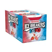 ICE BREAKERS Duo Fruit plus Cool Strawberry Sugar Free Breath Mints Tins 8 Count