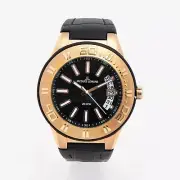 Jacques Lemans Watch Men's 1-1770G Miami Sport Black Leather Strap