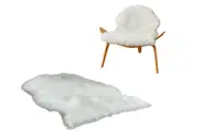 Fluffy Shag Fur Throw Rugs Faux Sheepskin Chair Seat Covers Room Decor-White