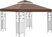 Gazebo Replacement Top - Replacement Gazebo Canopy Top | Waterproof Shade Roof with Double Layer for Barbeque Garden Outdoor Grill Deck Backyard Use